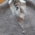 lina veste pelēkā krāsā, lins, viskoze, kravate