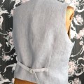 lina veste pelēkā krāsā, lins, viskoze, kravate