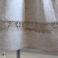lina kleita ar mežgīnēm, lina kleita, kleita ar ielocēm, mežgīņu kleita, kabatas, lins, taisna kleita pelēks lins