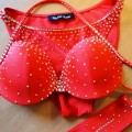 grand prix, fitness, bodybilding, peldkostīms, swiming suit, sarkans bikini ar swarovsky, šūšana