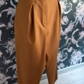 vilnas bikses, banānenes, brūnas bikses XXL izmēra, liela izmēra bikses, 50.izmērs, vilna ar elastānu, bikses ar kabatām un ielocēm